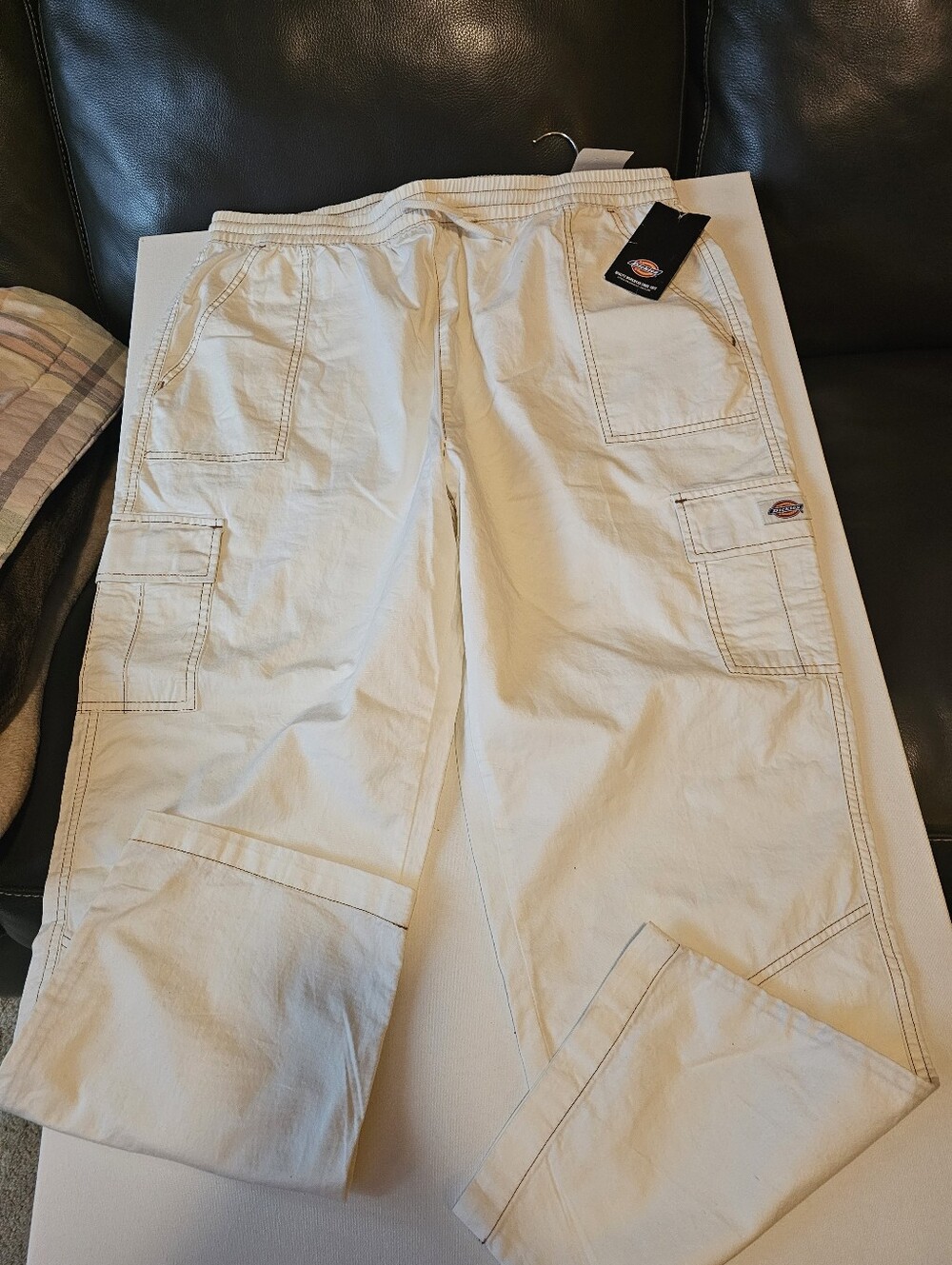 Dickies Men’s Cream/Tan Cargo Pants with Utility Pockets